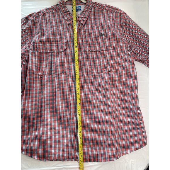 Worldwide Sportsman Mens 2XL Fishing Shirt Vented Salmon Short Sleeve Button Up - Picture 2 of 9